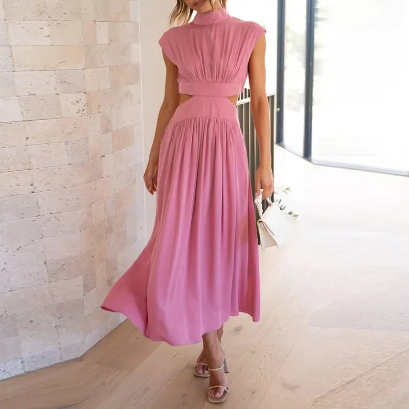 LuxeGala - Elegant Plissert Cocktail Maxi Kjole - Image 6