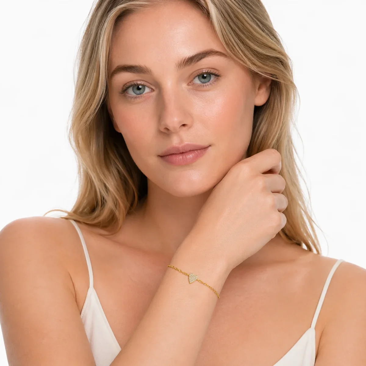 Hjertearmbånd i 925 Sølv – CZ Pavé & Elegant Bryllupssmykke - Image 5