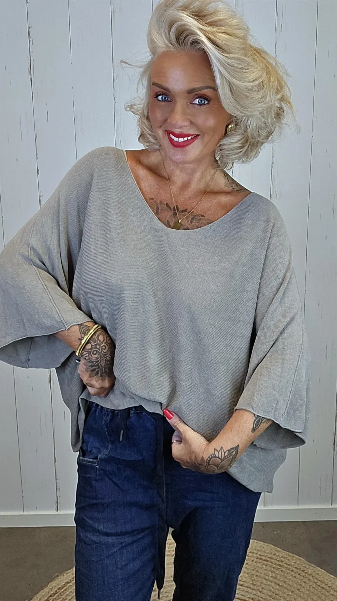 Leah genser topp taupe - Image 2