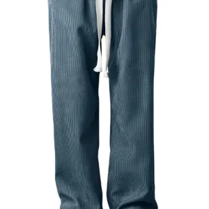 Herre Casual Corduroy Bukser i Løs Passform - Stilig Rettbensdesign med Drapering
