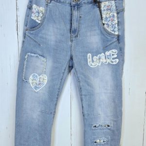 Trine denimbukse lyseblå