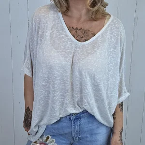 Catty oversized topp Beige