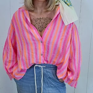 Sally stripete skjorte rosa