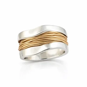 Tofarget Bred Ring i Stål – Minimalistisk og Trendy Unisex Statement Ring