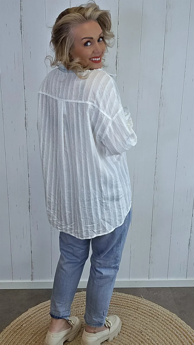 Stine skjorte med denimdetaljer - Image 3