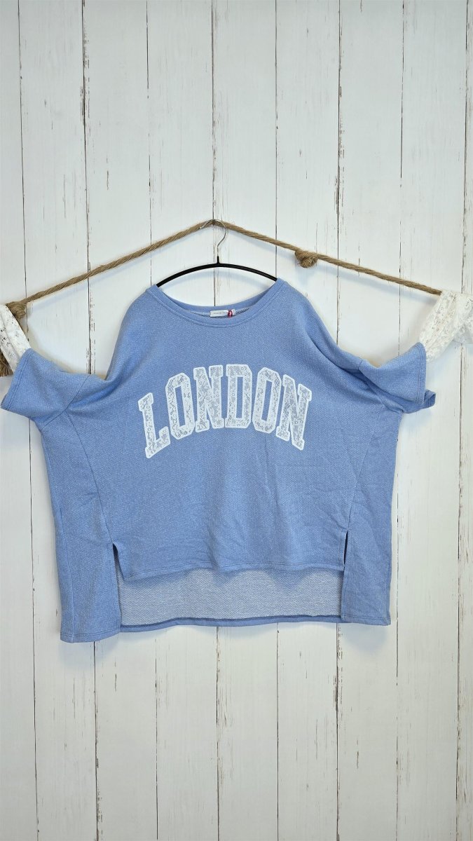 Birka oversized topp hvit/blå - Image 3