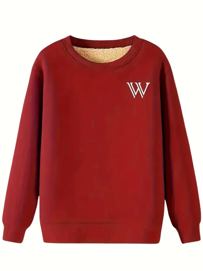 Herresweatshirt med Fleecefôr og Rund Hals - Avslappet Stil - Image 5