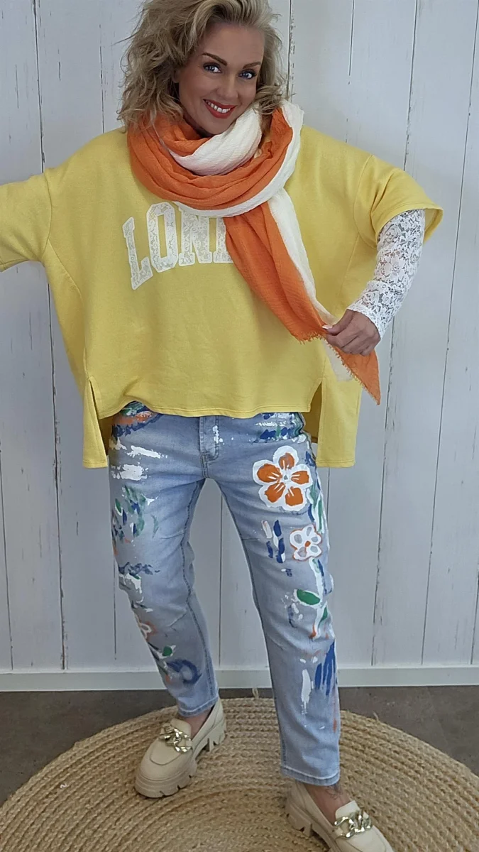 Birka oversized topp mørk gul/hvit - Image 6