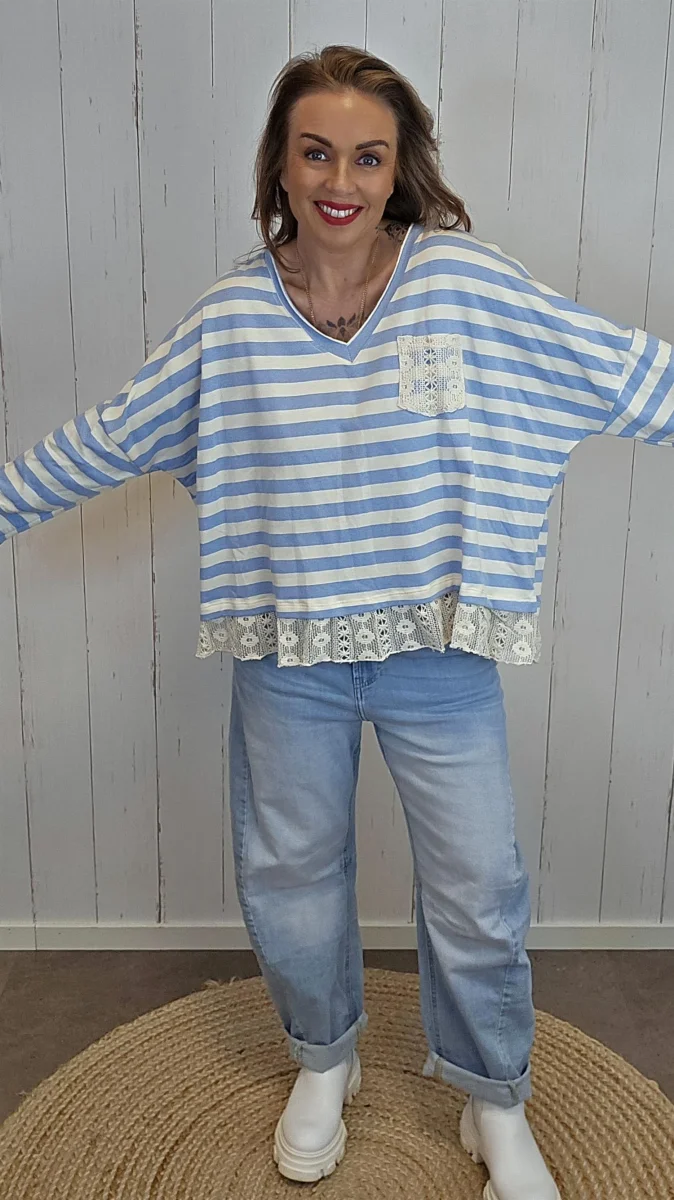 Linnea stripet topp blå - Image 3