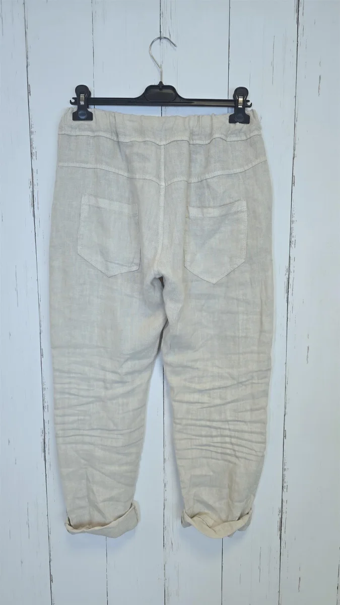 Nora linbukse beige - Image 4