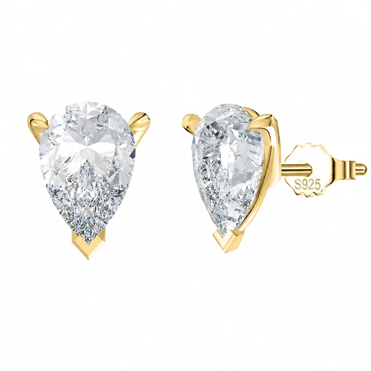 Dråpeformede Ørestikker i 925 Sterling Sølv – Elegante Zirkonia Øredobber - Image 3
