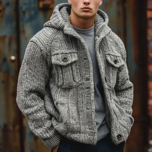 FashionLayer - Strukturert Cardigan for Menn i Moderne Design