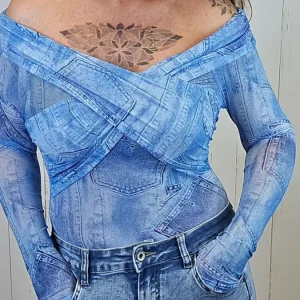 Dena Denimlook Topp