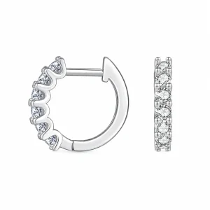 Moissanitt Hoop Øredobber i 925 Sterling Sølv – Elegante Små Creoler til Dame