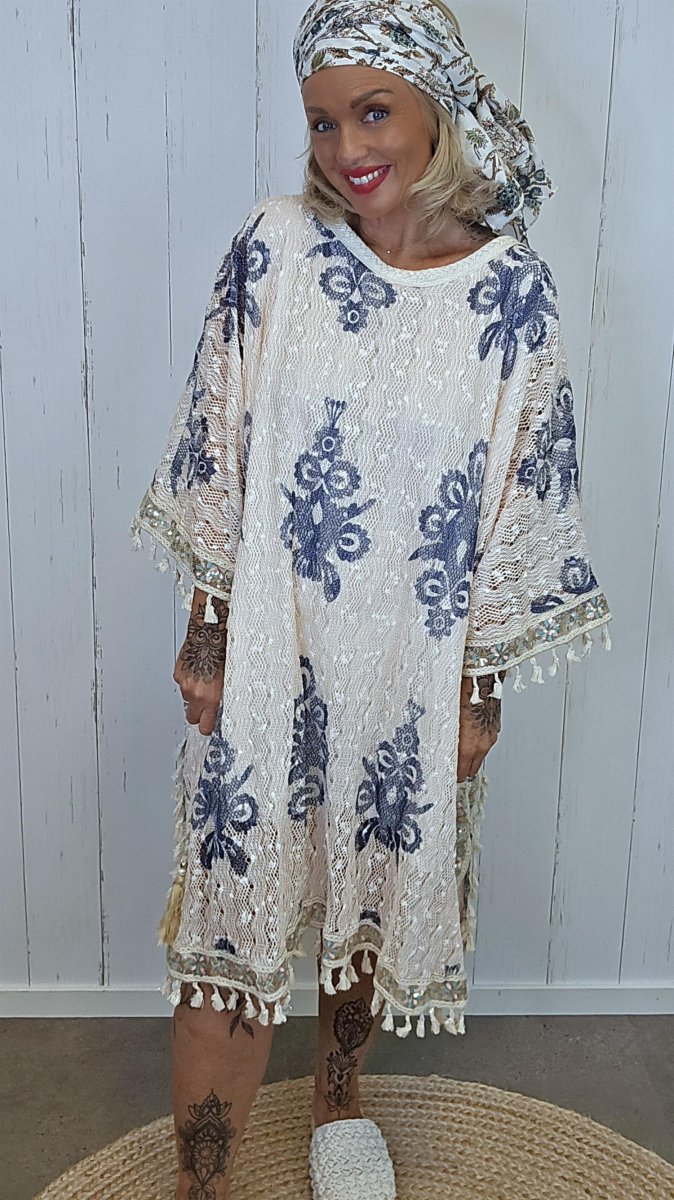 Ponchokjole med blonde og innerkjole - Image 6