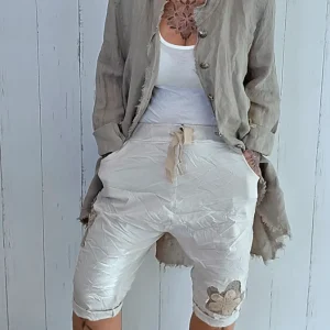 Elsa shorts i viskoseblanding beige