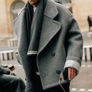 NordicChic - Overdimensjonert Herrefrakk i Ull for Eleganse