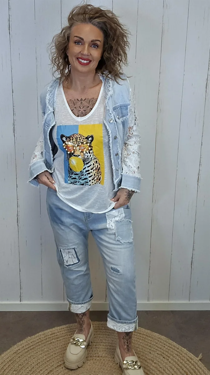 Leopard sommertopp hvit - Image 3