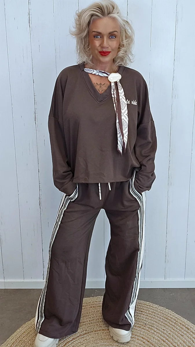 Brun bukse med striper - Image 6