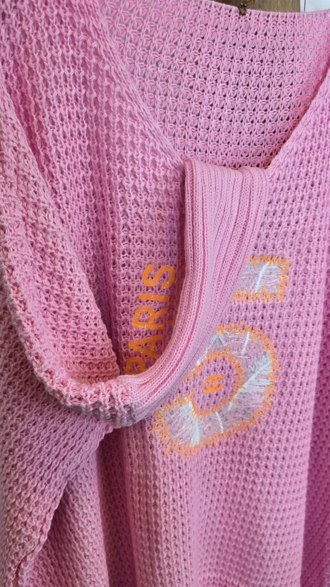 Line strikkegenser rosa - Image 5