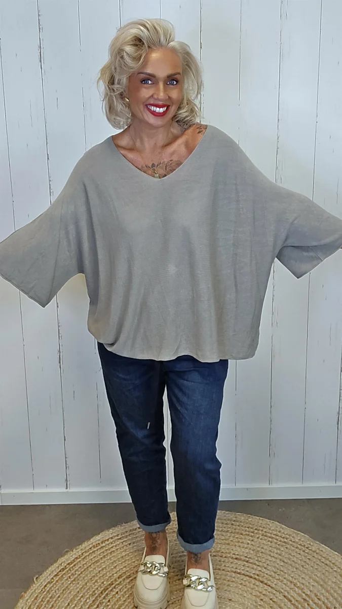 Leah genser topp taupe - Image 3