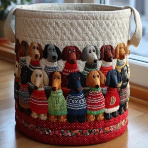 Dachshundparade | Håndlaget vaskekurv