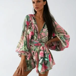 VibeTrend - Sommerlig Jumpsuit Med Dyp V-Hals For Enkslende Stiler