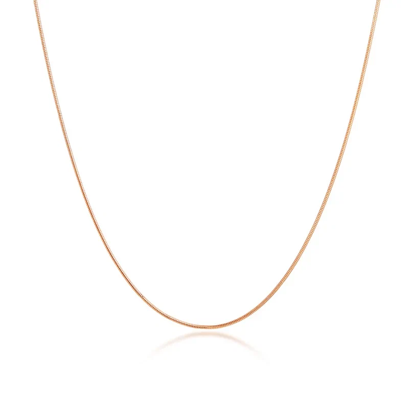Tynt Snake Chain Halskjede i Gullfarget Stål – 1 mm Minimalistisk Choker (16–20") - Image 4