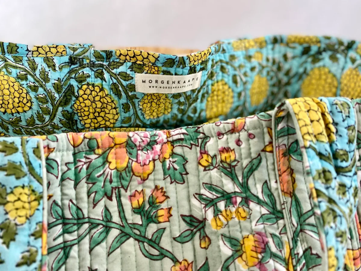 Tote bag - Block print - Flerfarget blomstermønster - Image 5