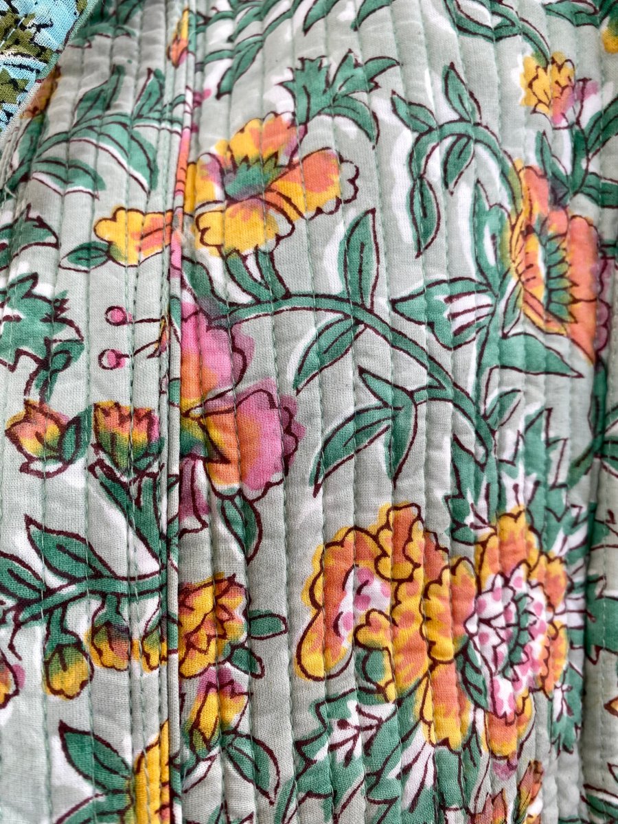 Tote bag - Block print - Flerfarget blomstermønster - Image 7