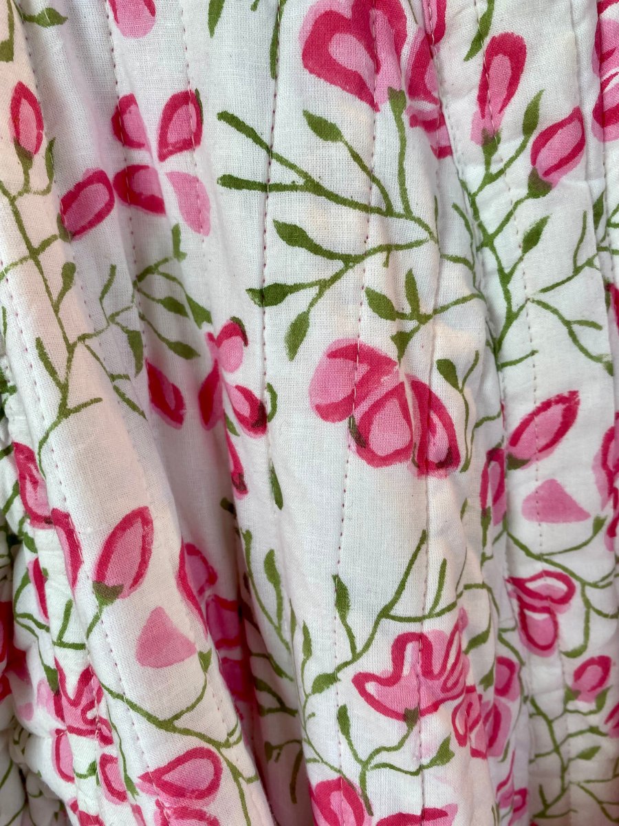 Quiltet block print morgenkåpe/kimono - Image 7