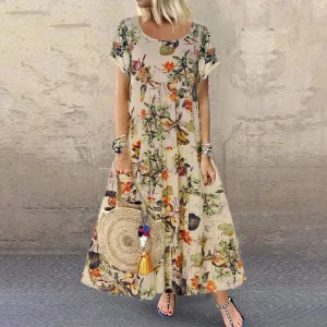 FloralDream - Vakker Blomster Lang Kjole For Sommerselskaper
