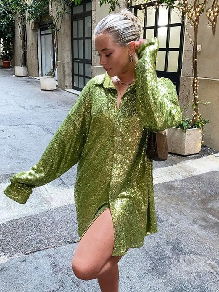 GlamShine - Stilig Glitterbluse til Kvinner for Fantastiske Anledninger - Image 3