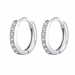 Klassiske Moissanitt Hoop Øredobber i 925 Sterling Sølv – Glitrende Creoler til Dame