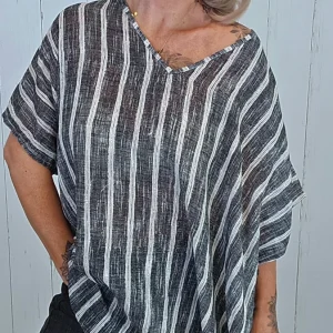 Nadia Topp med striper svart