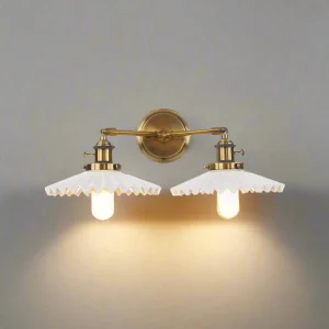 LuxeGlow - Keramisk Dobbelthodelampe med Klassisk Stil