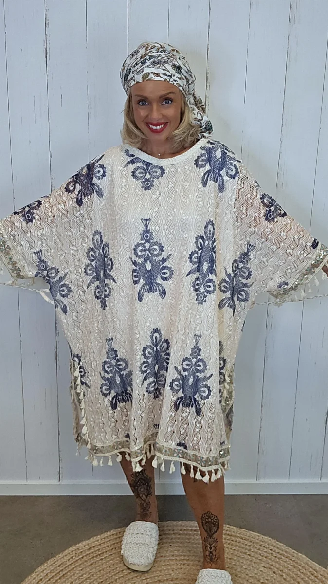 Ponchokjole med blonde og innerkjole - Image 3