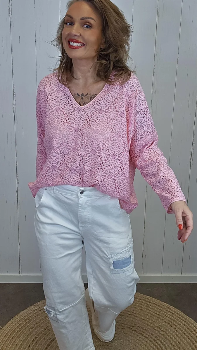 Øyunn blondetopp rosa - Image 5