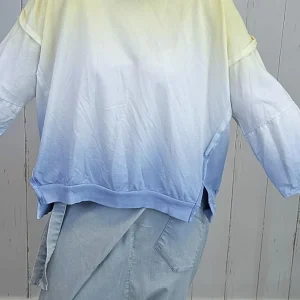 Mia ombre genser gul/blå