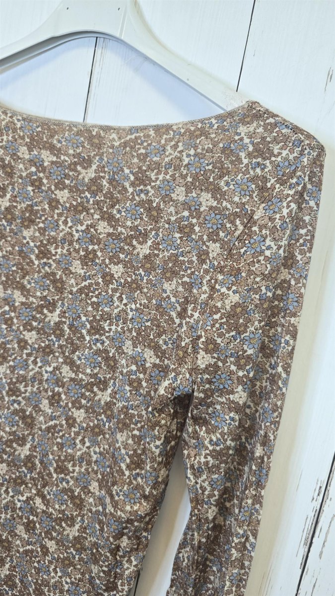 Tynn topp med blomsterprint brun - Image 3