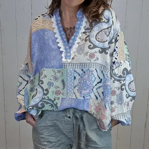 Alva patchwork bluse
