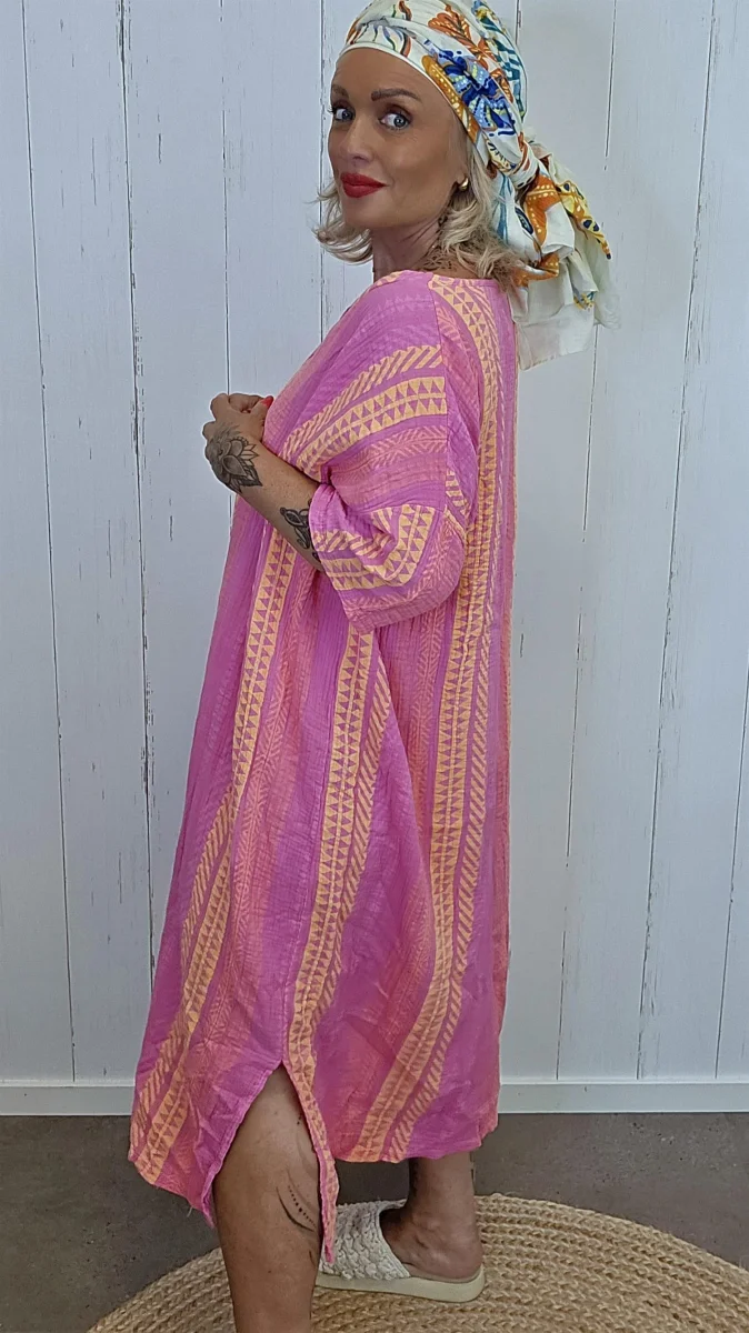 Tina bomullskjole rosa - Image 4