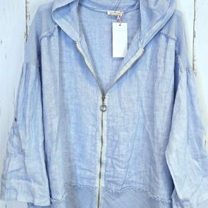 Louise oversized linhettejakke blå