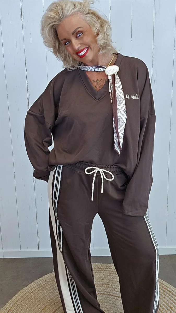 Brun bukse med striper - Image 5