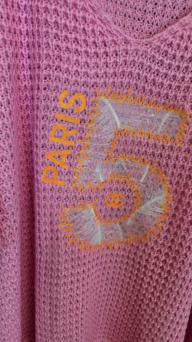 Line strikkegenser rosa - Image 3