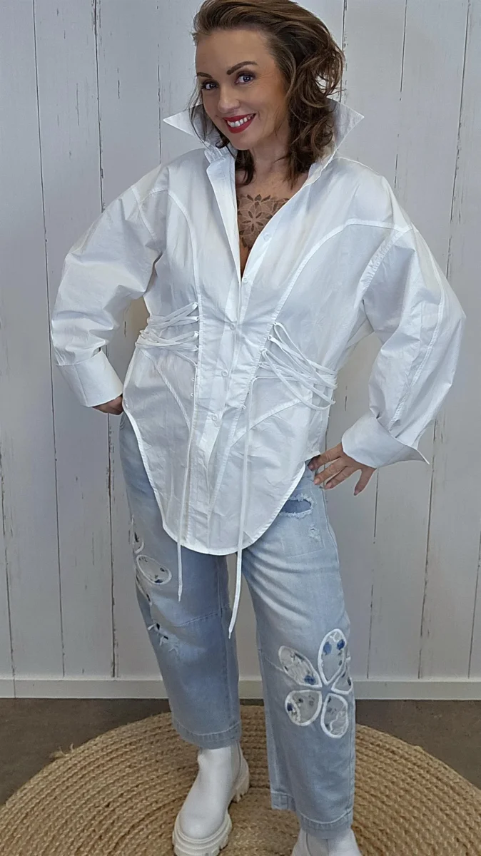 Alva korsettskjorte hvit - Image 6