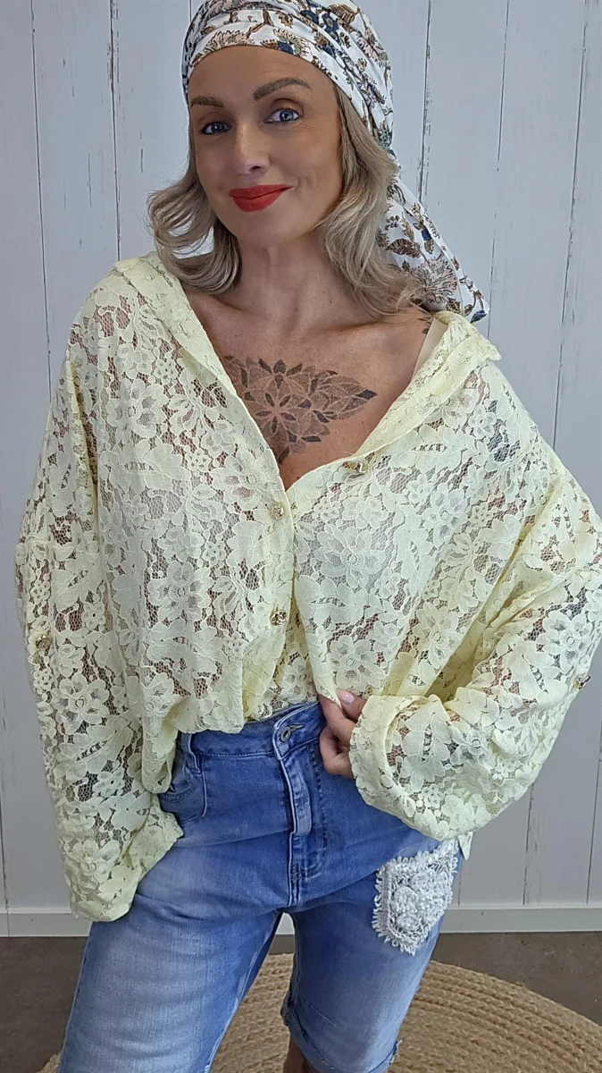 Amalie blondeskjorte gul