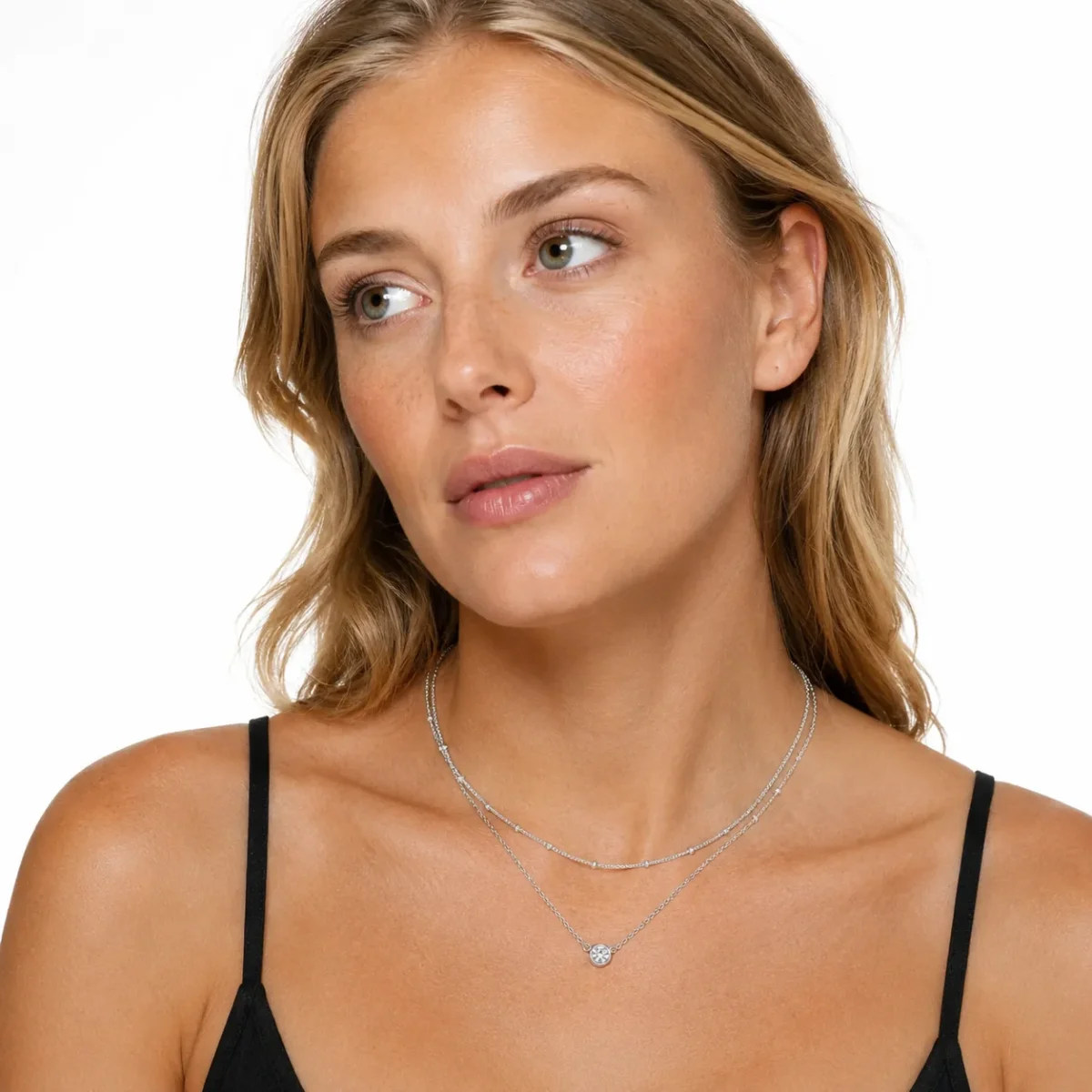 Dobbeltlags Halskjede med Zirkonia – Elegant Lagdelt Smykke til Dame - Image 5