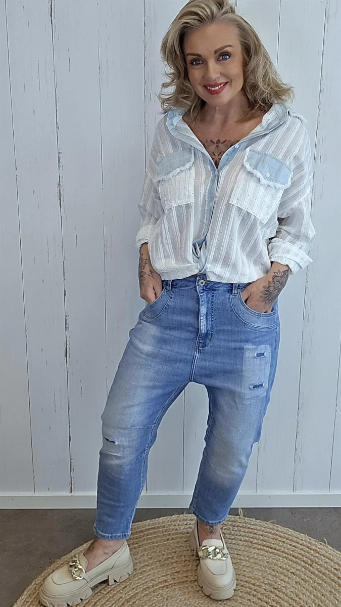 Stine skjorte med denimdetaljer - Image 6