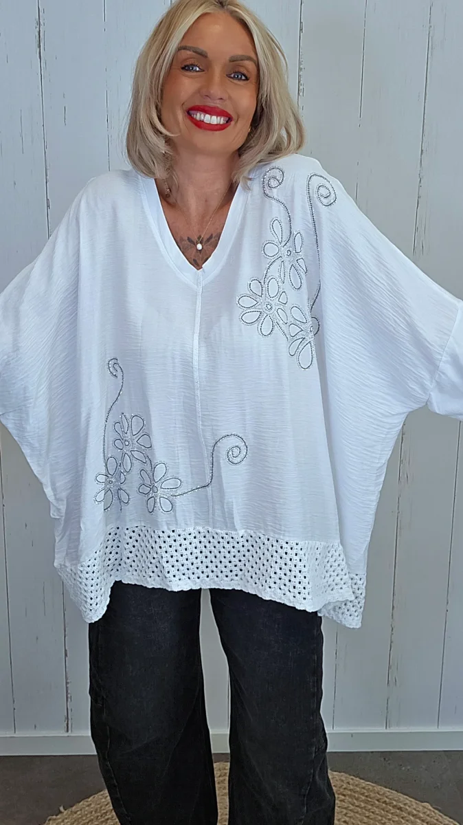 Giselle baggy topp hvit - Image 3